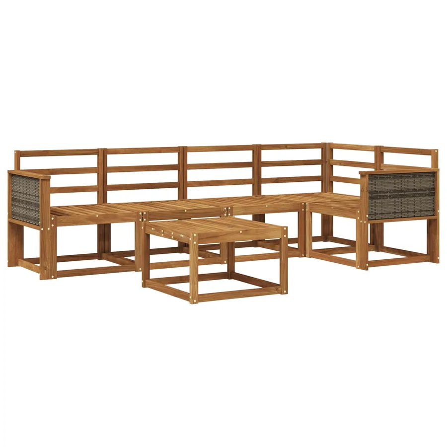 Ensemble de canapés d'extérieur 6 pcs Naturel - 2
