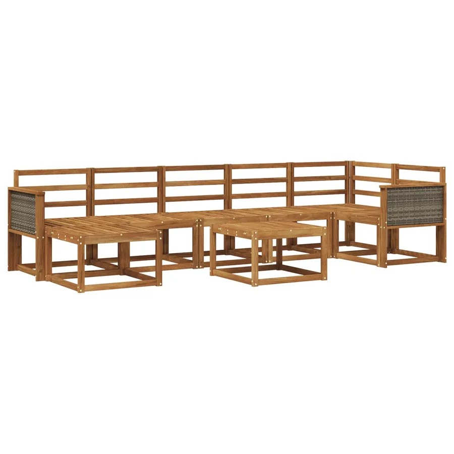 Ensemble de canapés d'extérieur 8 pcs Naturel - 2
