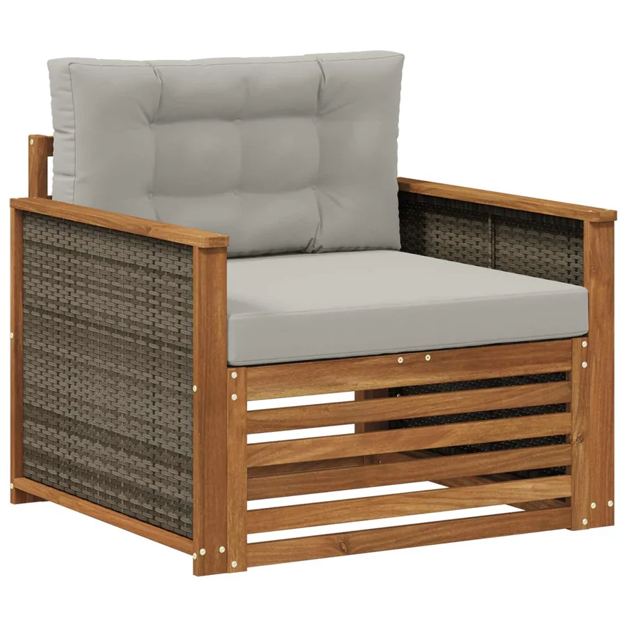 Sofa de milieu extérieur Bois d'Acacia Massif Naturel - 2