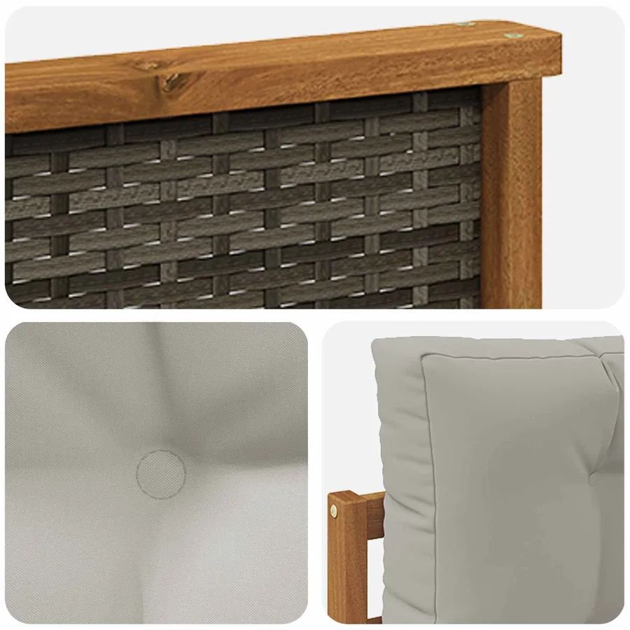 Sofa de milieu extérieur Bois d'Acacia Massif Naturel - 6