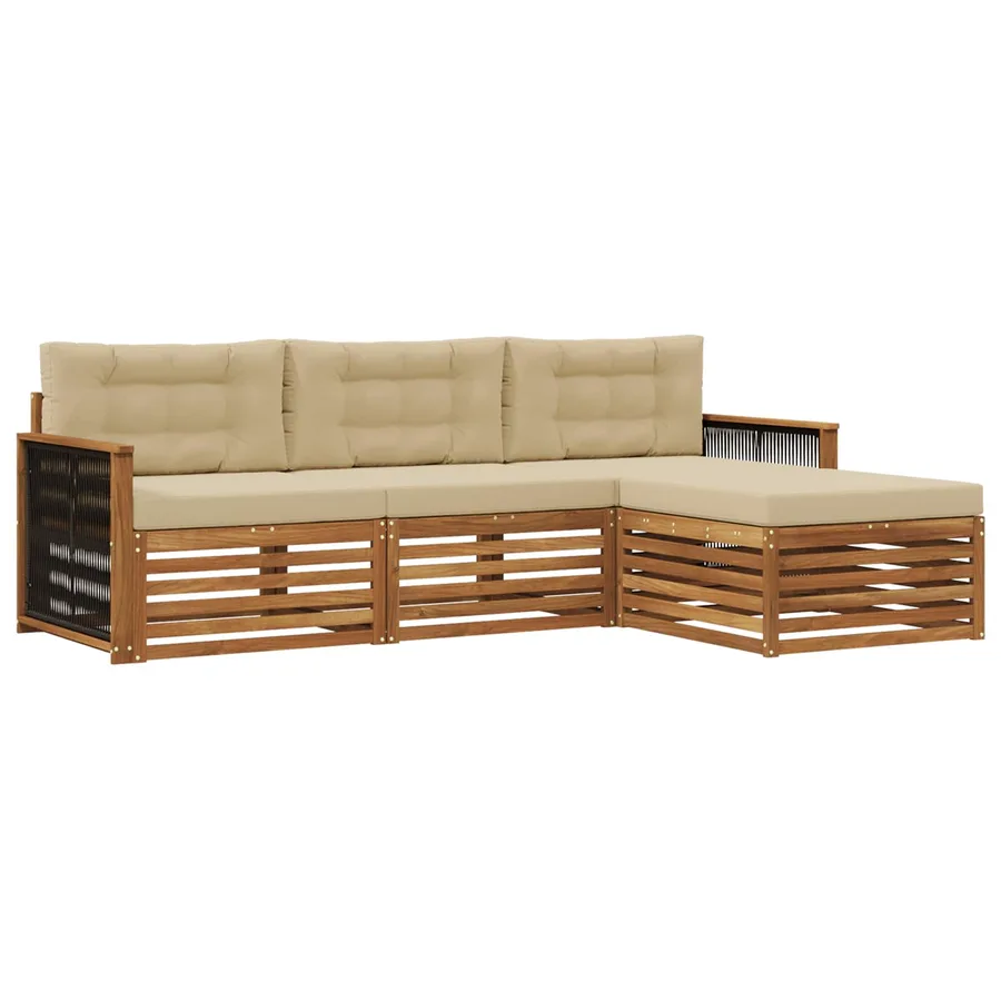 Ensemble de canapés d'extérieur avec coussin Naturel et Beige - 2
