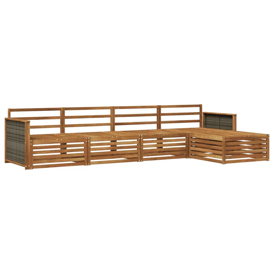 Ensemble de canapés d'extérieur 5 pcs Naturel - 2
