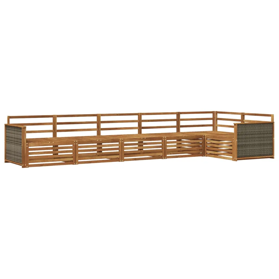 Ensemble de canapés d'extérieur 6 pcs Naturel - 2
