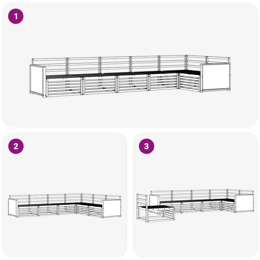 Ensemble de canapés d'extérieur 6 pcs Naturel - 6