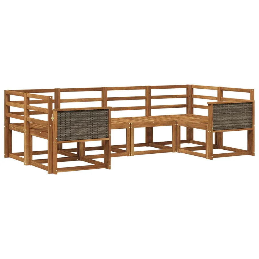 Ensemble de canapés d'extérieur 6 pcs Naturel - 2