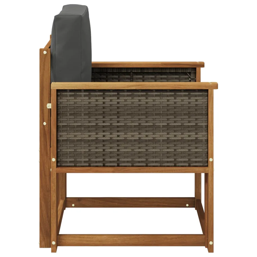 Sofa de milieu extérieur Bois d'Acacia Massif Naturel - 4