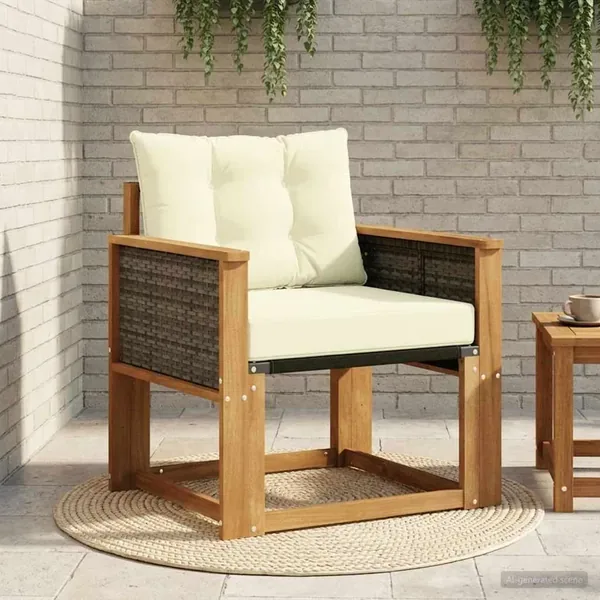 Sofa de milieu extérieur Bois d'Acacia Massif Naturel