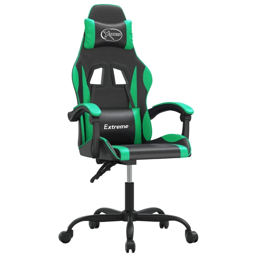 Chaise de jeu Noir et vert Similicuir - 2