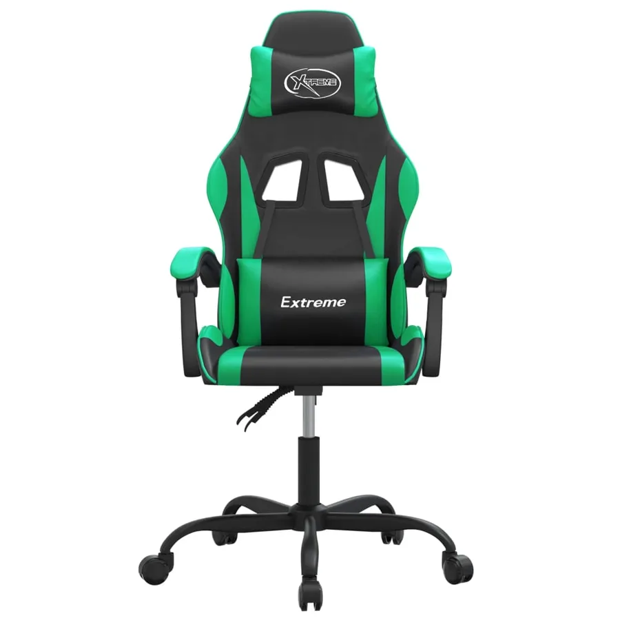 Chaise de jeu Noir et vert Similicuir - 3
