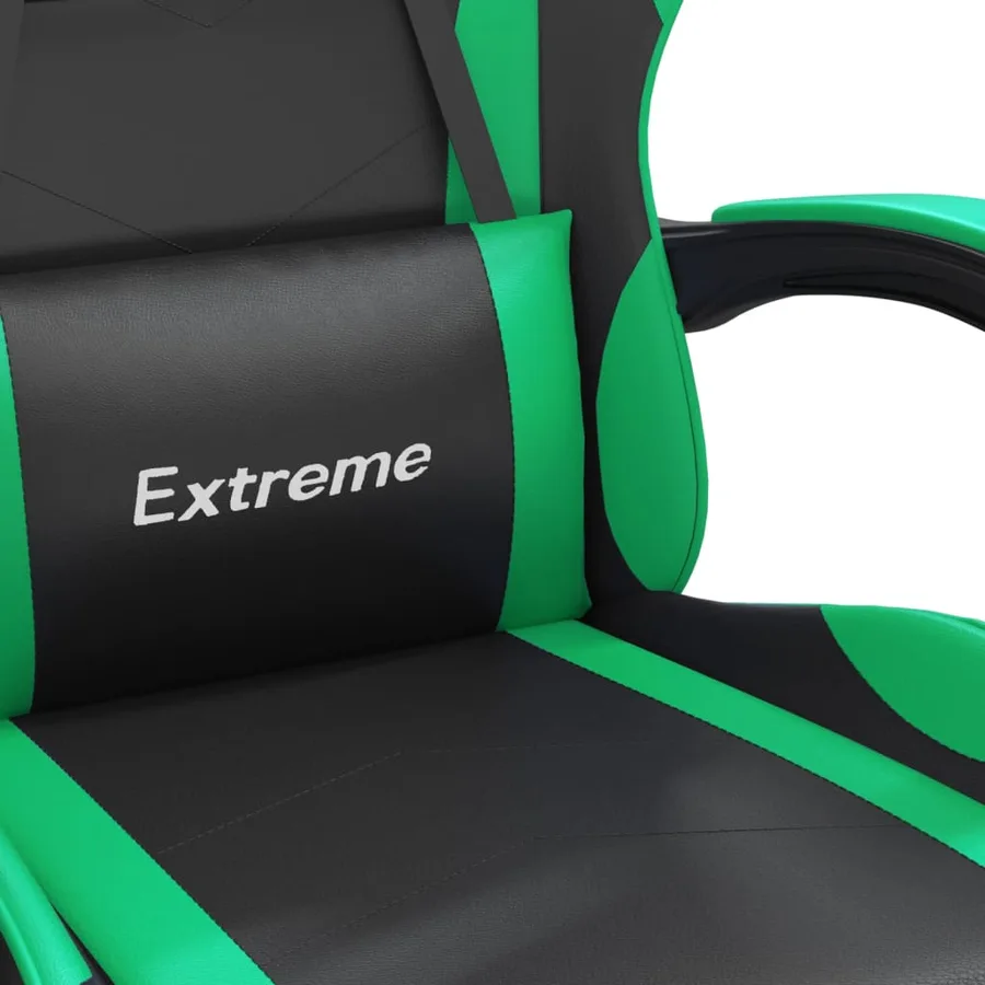 Chaise de jeu Noir et vert Similicuir - 8