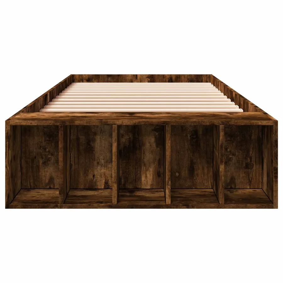 Cadre de lit avec rangement avec étagère Chêne fumé 80 x 200 cm - 4