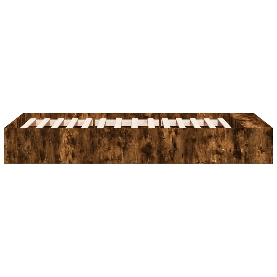 Cadre de lit avec rangement avec étagère Chêne fumé 80 x 200 cm - 5