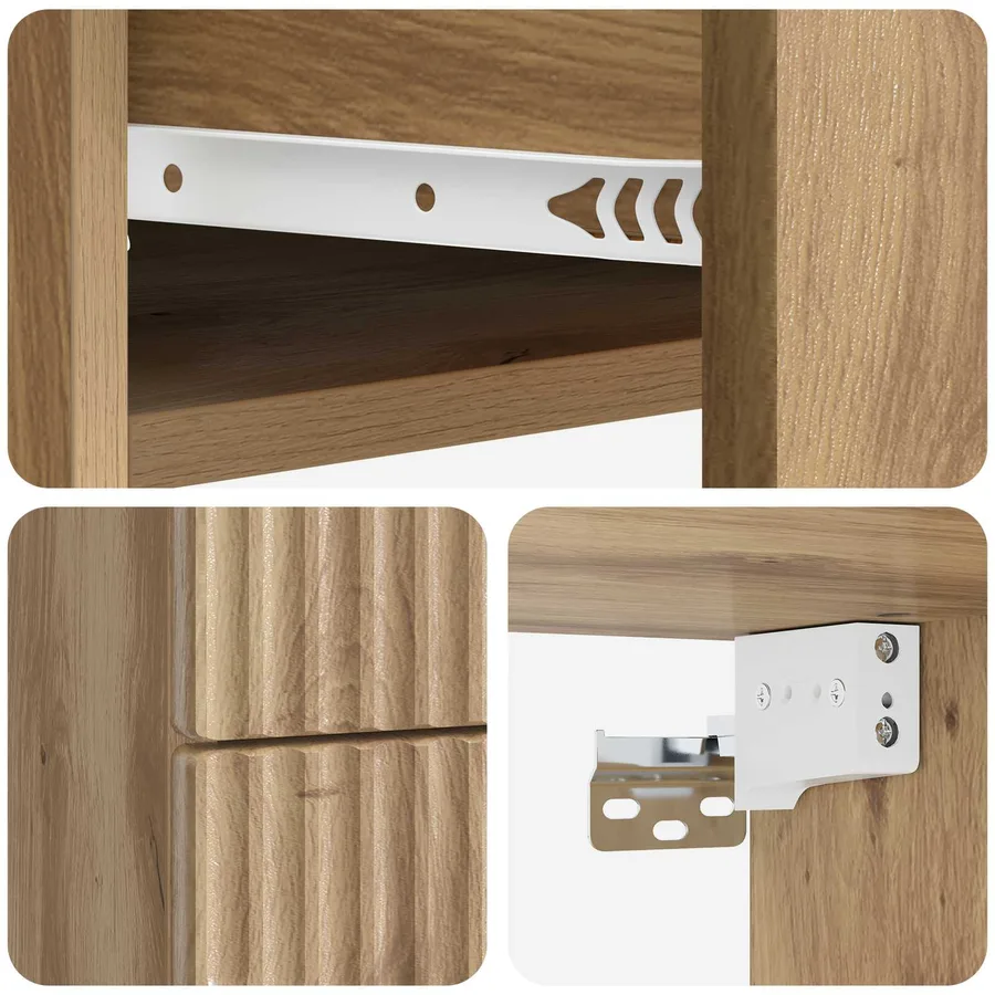 Cabinet de chevet mural 2 pc Chêne artisanal 34,5 x 33 x 40 cm - 10