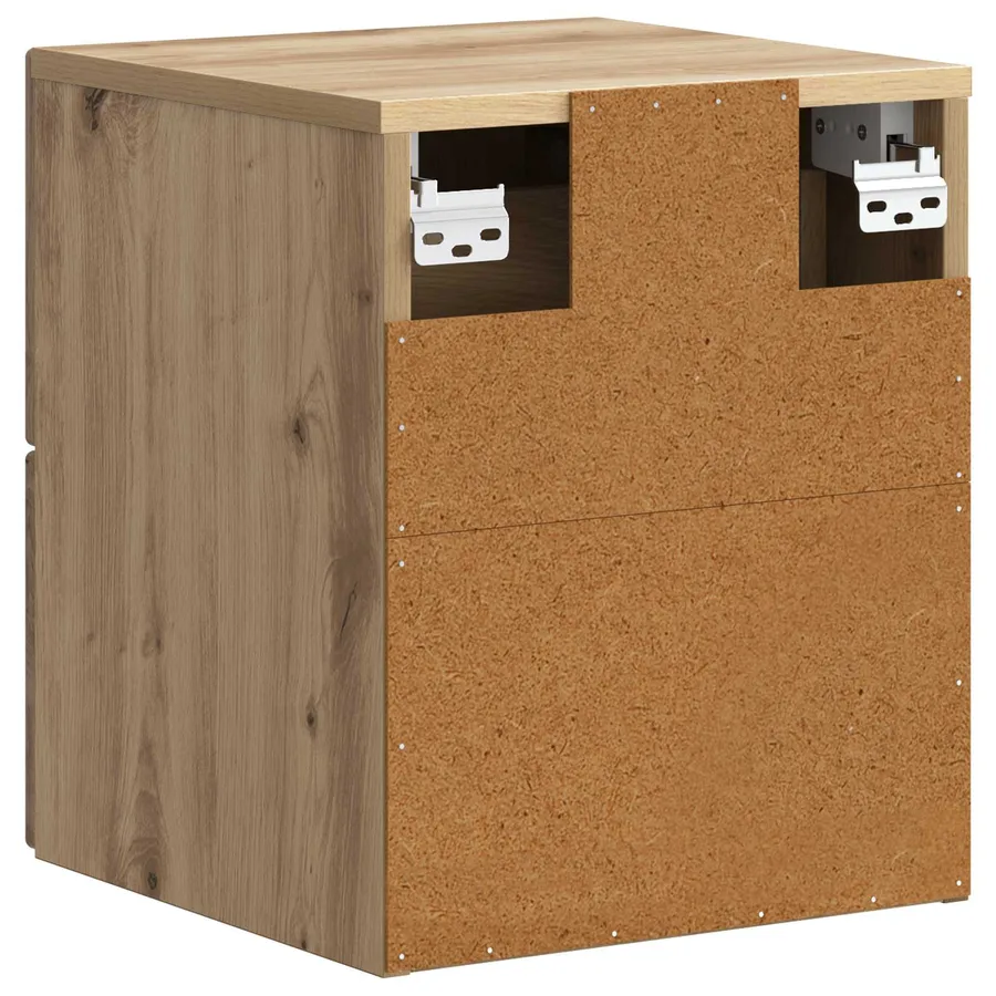 Cabinet de chevet mural 2 pc Chêne artisanal 34,5 x 33 x 40 cm - 9