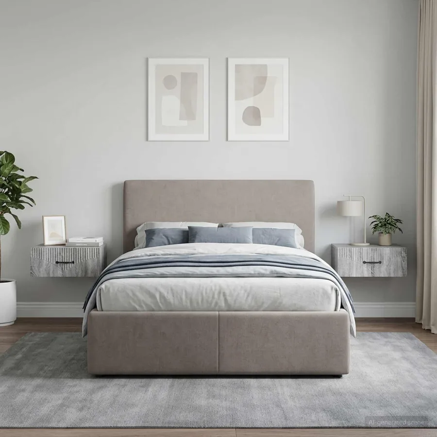 Cabinet de chevet mural 2 pcs Sonoma gris 49 x 34,5 x 20 cm