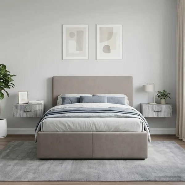 Cabinet de chevet mural 2 pcs Sonoma gris 49 x 34,5 x 20 cm