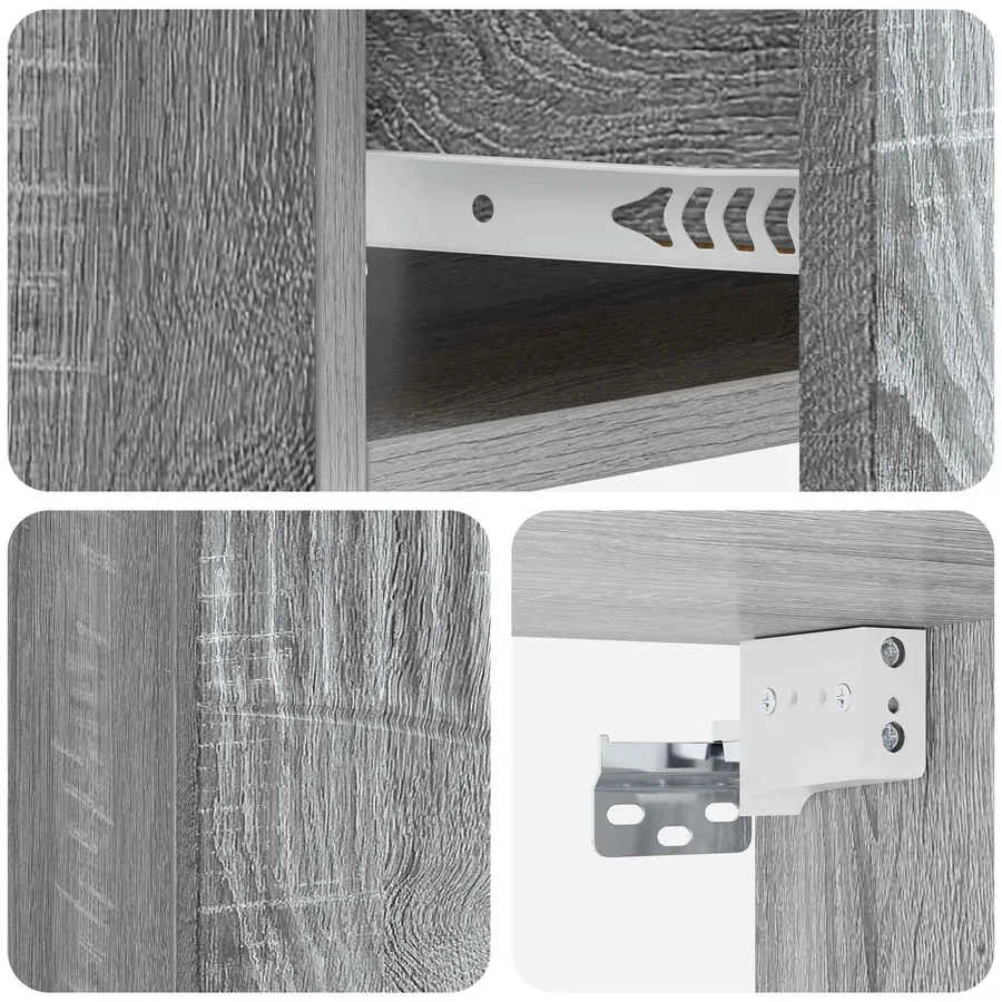 Cabinet de chevet mural 2 pcs Sonoma gris 49 x 34,5 x 20 cm - 8