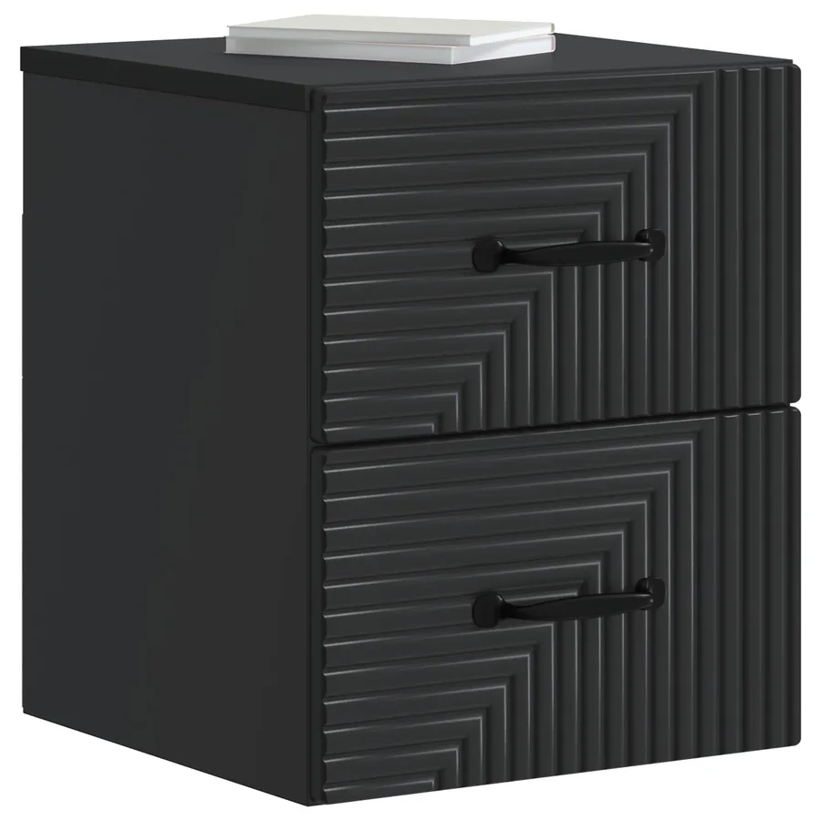 Cabinet de chevet mural 2 pcs Noir 34,5 x 33 x 40 cm - 3