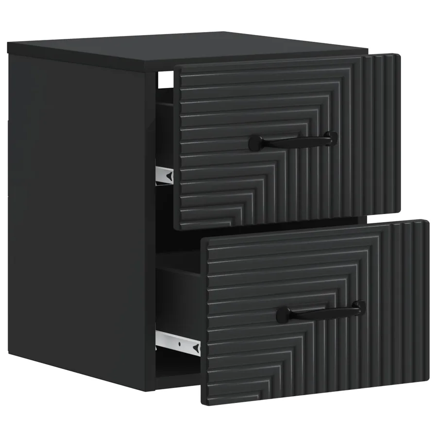 Cabinet de chevet mural 2 pcs Noir 34,5 x 33 x 40 cm - 6