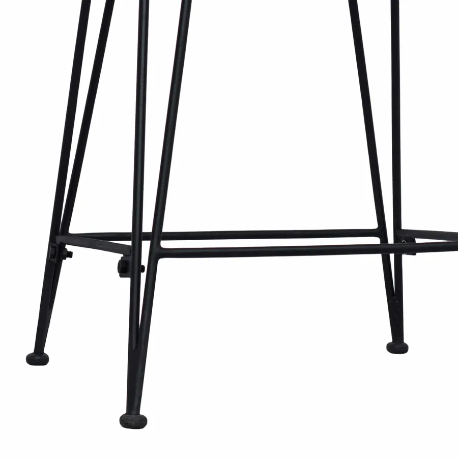 Tabouret de bar 2 pcs Noir 44 x 45 x 76 cm Rattan et Acier - 9