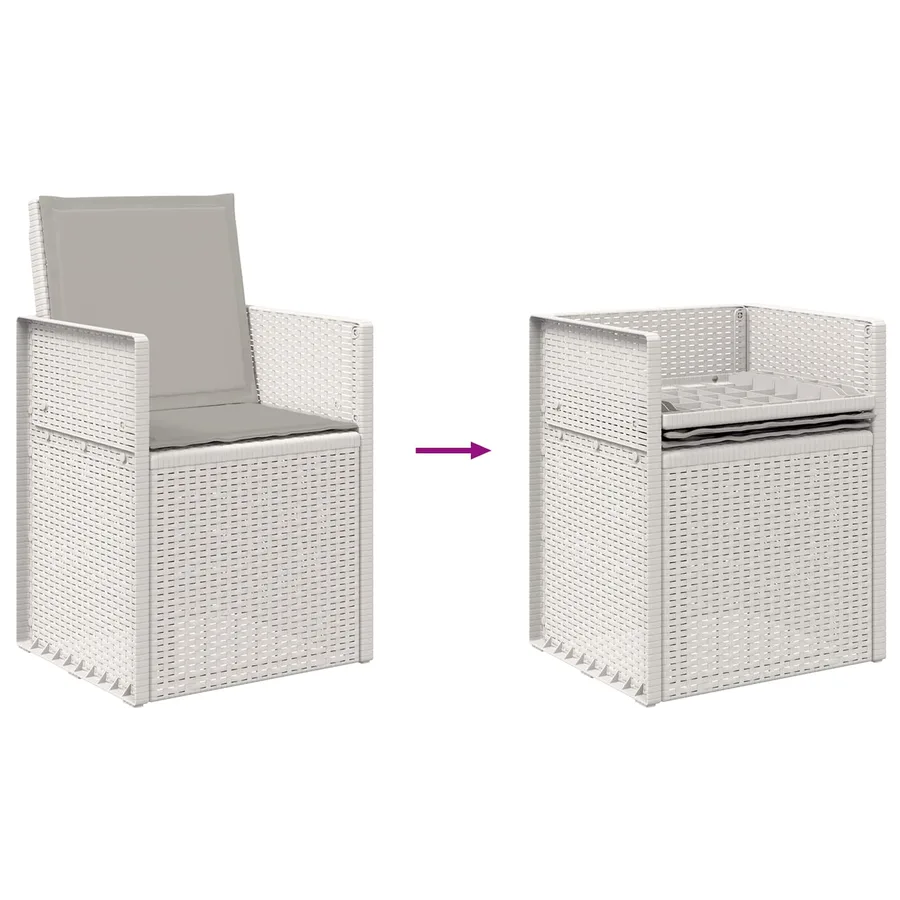 Ensemble de salle à manger pour jardin avec coussin 7 pcs PP - 9