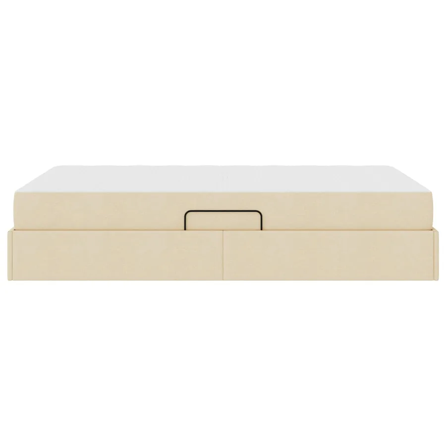 Lit avec rangement et matelas Crème 120 x 190 cm Polyester - 9