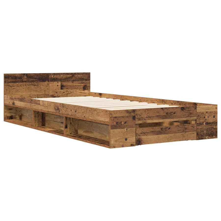 Cadre de lit avec rangement avec tiroir Bois ancien 80 x 200 cm - 2