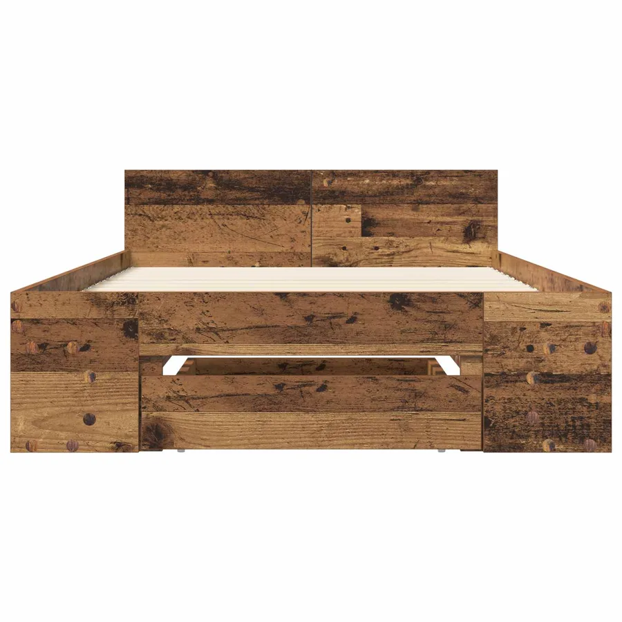 Cadre de lit avec rangement avec tiroir Bois ancien 80 x 200 cm - 3