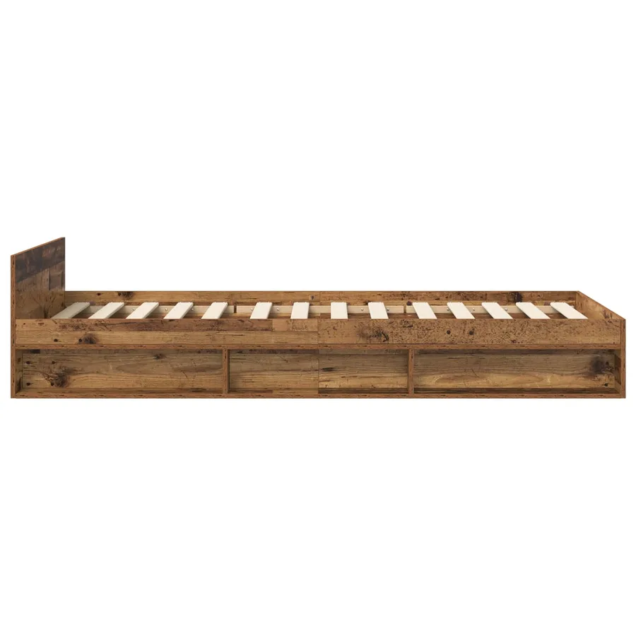 Cadre de lit avec rangement avec tiroir Bois ancien 80 x 200 cm - 4