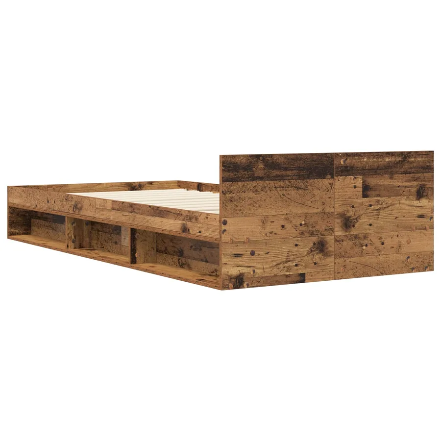 Cadre de lit avec rangement avec tiroir Bois ancien 80 x 200 cm - 5