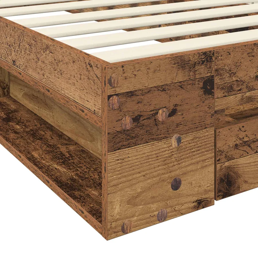 Cadre de lit avec rangement avec tiroir Bois ancien 80 x 200 cm - 6