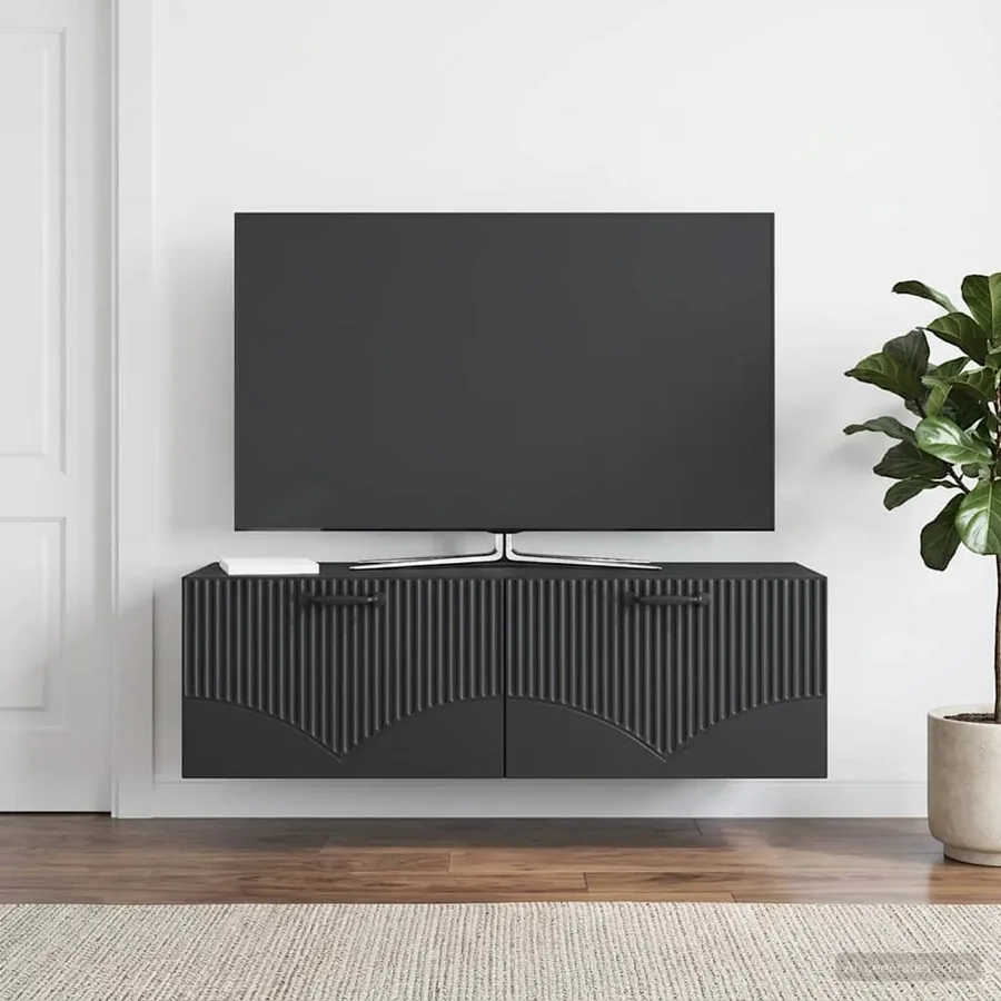 Meuble TV mural Noir 98 x 41 x 30 cm Bois d'ingénierie