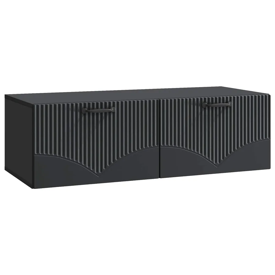 Meuble TV mural Noir 98 x 41 x 30 cm Bois d'ingénierie - 2
