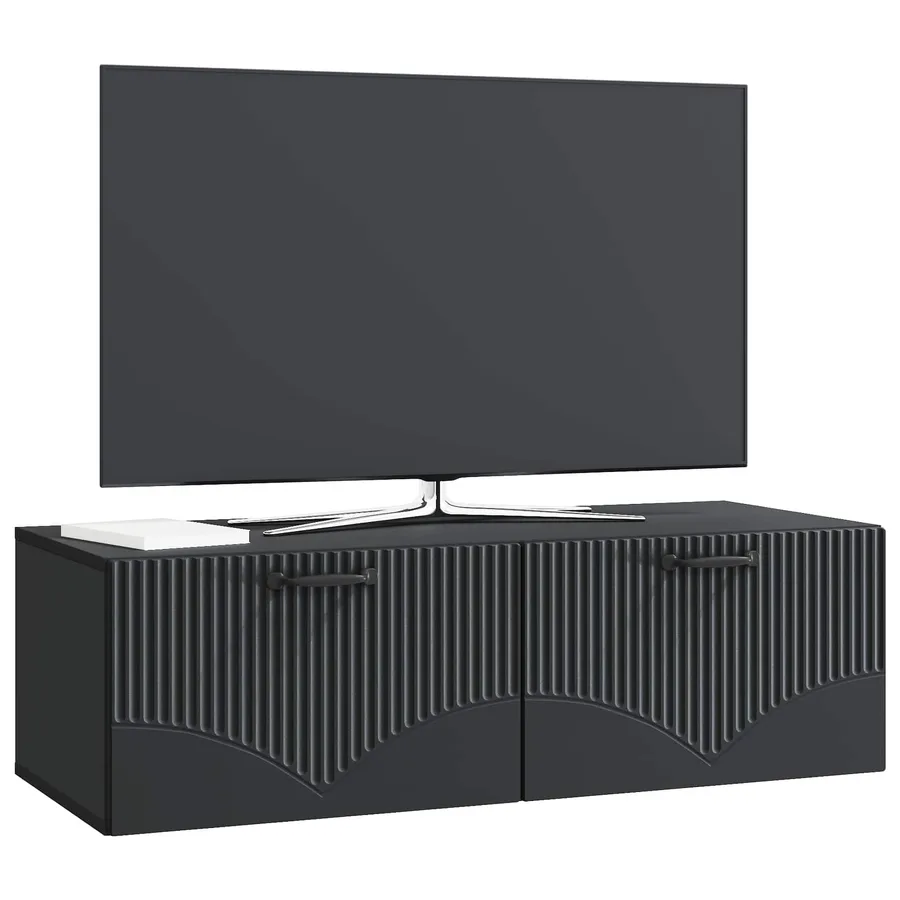 Meuble TV mural Noir 98 x 41 x 30 cm Bois d'ingénierie - 3