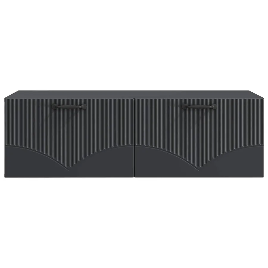 Meuble TV mural Noir 98 x 41 x 30 cm Bois d'ingénierie - 6