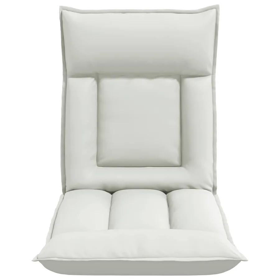 Fauteuil de sol ajustable Blanc Simili cuir - 4