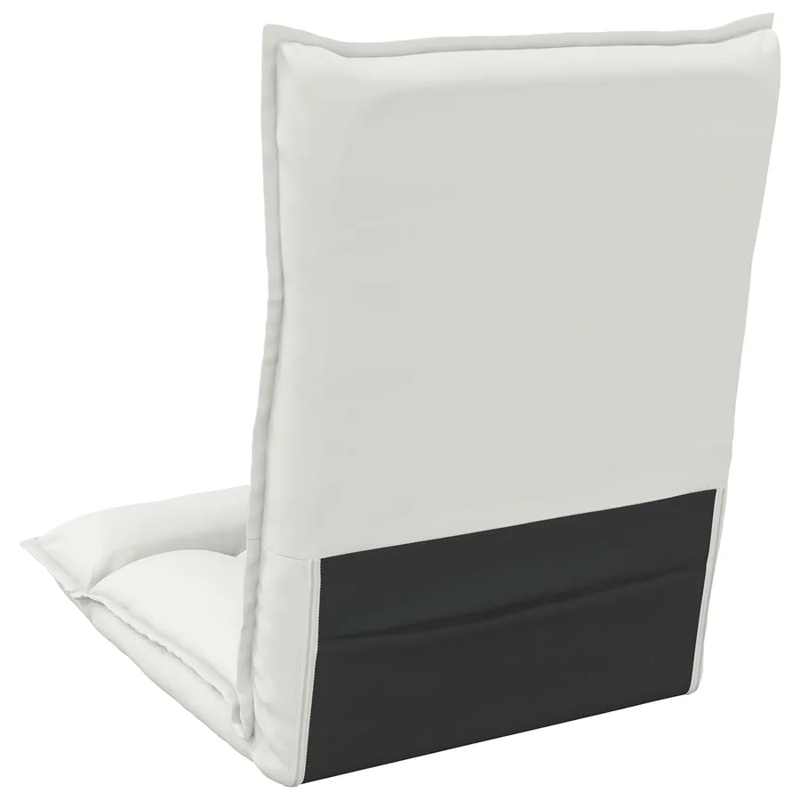 Fauteuil de sol ajustable Blanc Simili cuir - 6