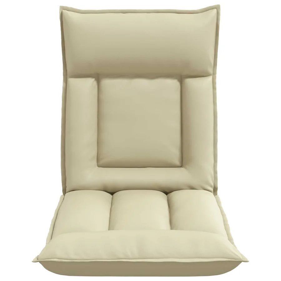 Fauteuil de sol ajustable Crème Simili cuir - 4