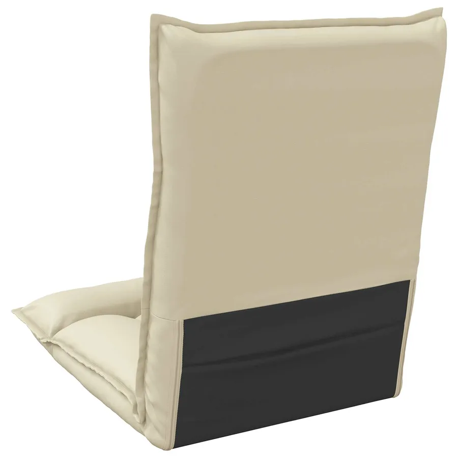 Fauteuil de sol ajustable Crème Simili cuir - 6