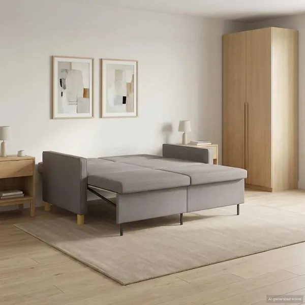 Canapé-lit escamotable Taupe Tissu