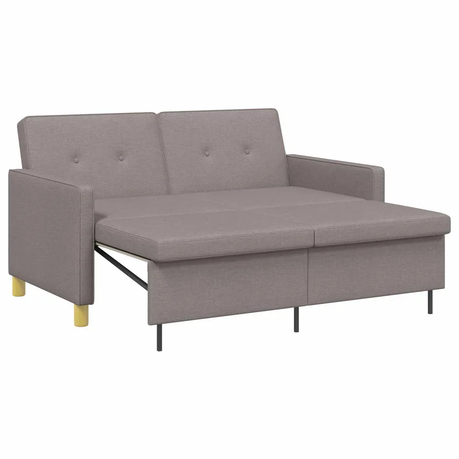 Canapé-lit escamotable Taupe Tissu - 2