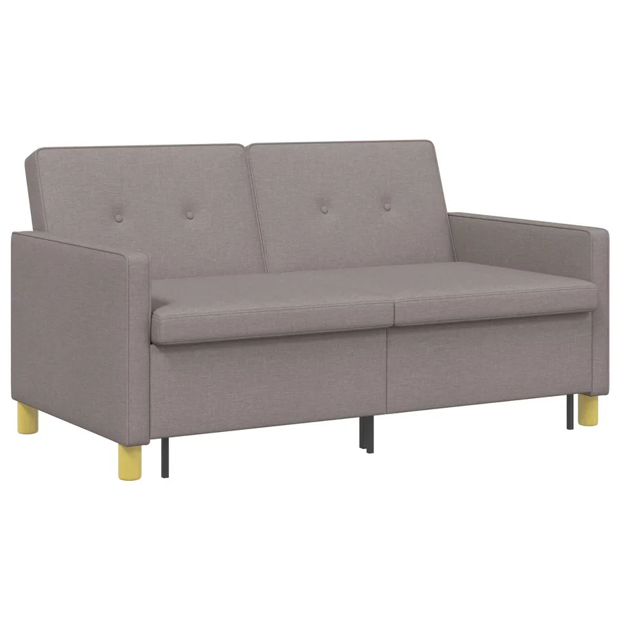 Canapé-lit escamotable Taupe Tissu - 5