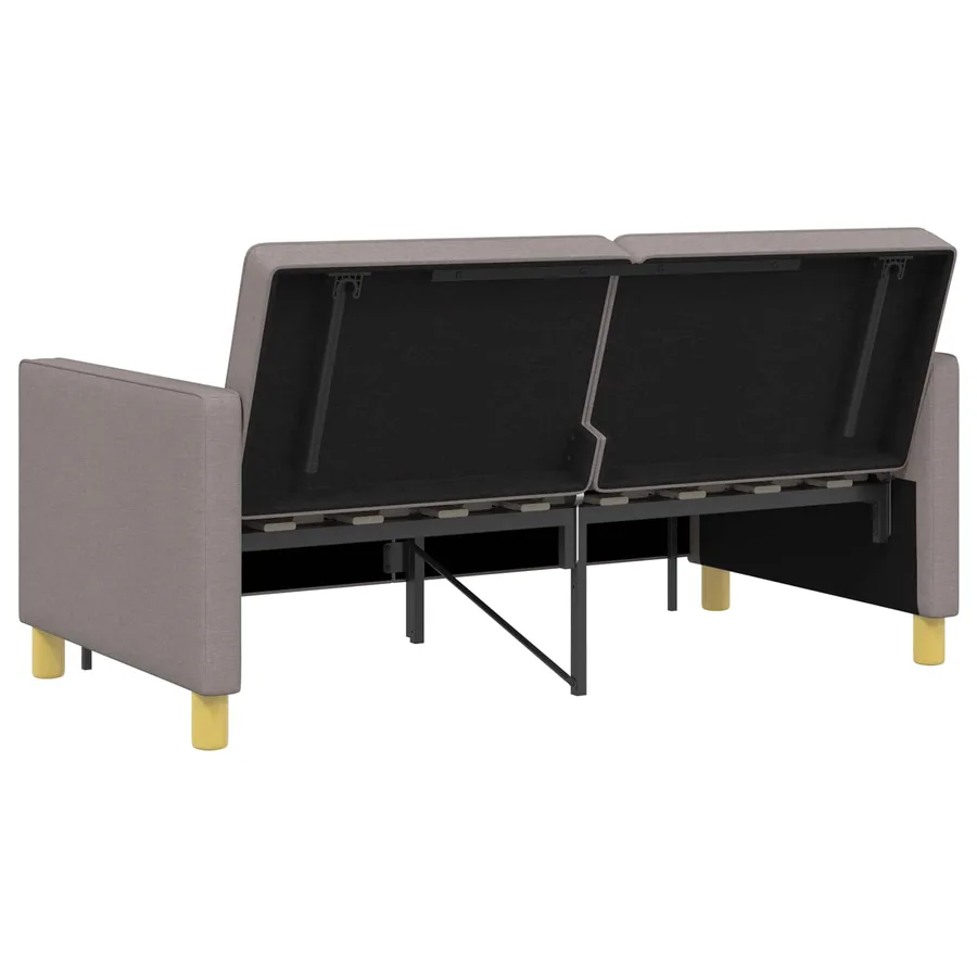 Canapé-lit escamotable Taupe Tissu - 9