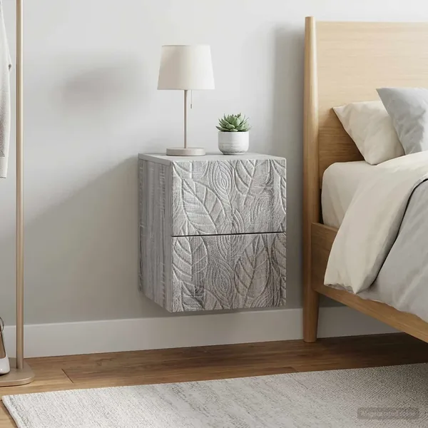 Cabinet de chevet mural 2 pcs Sonoma gris 34,5 x 33 x 40 cm