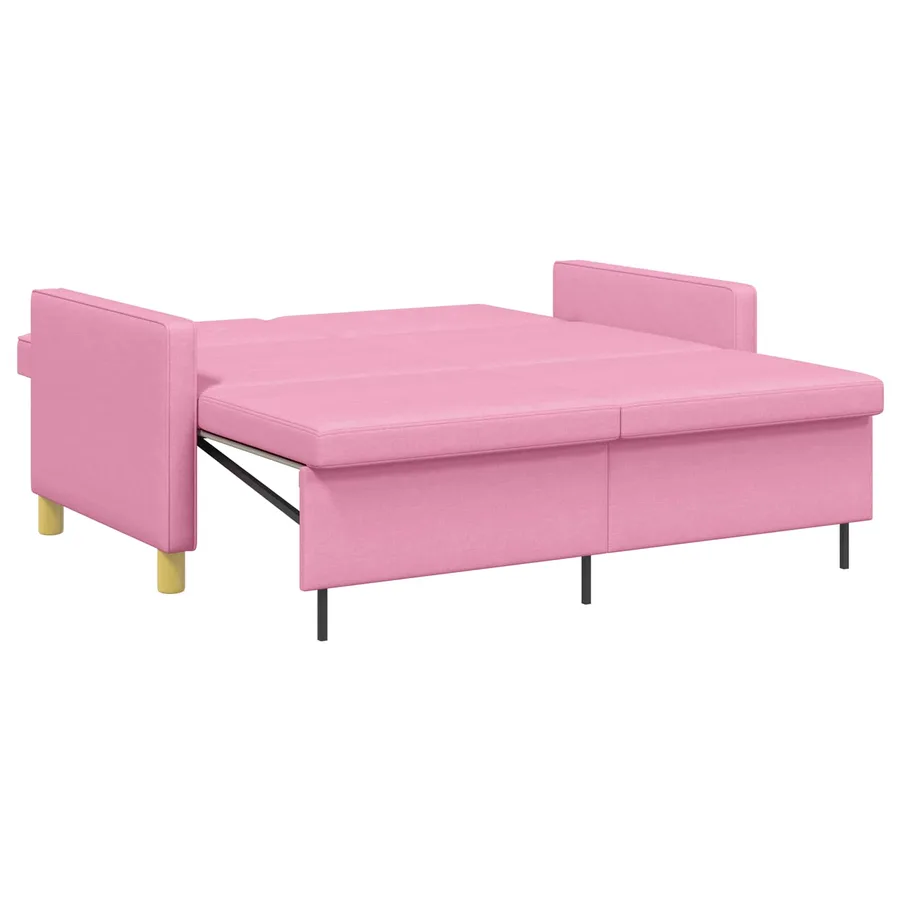 Canapé-lit escamotable Rose Tissu - 6