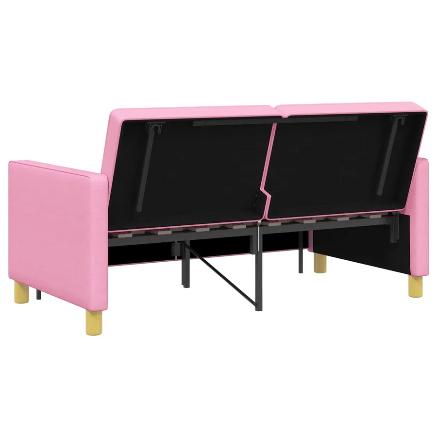 Canapé-lit escamotable Rose Tissu - 9