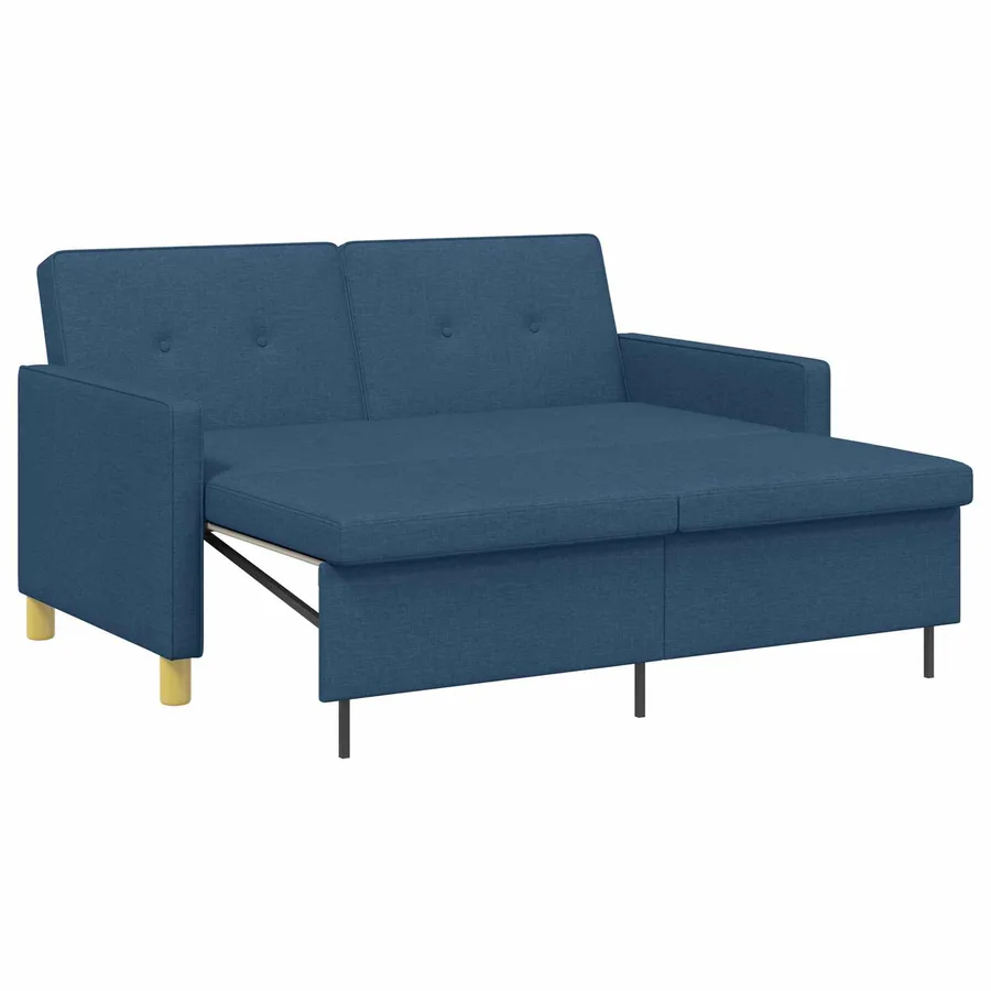 Canapé-lit escamotable Bleu Tissu - 2