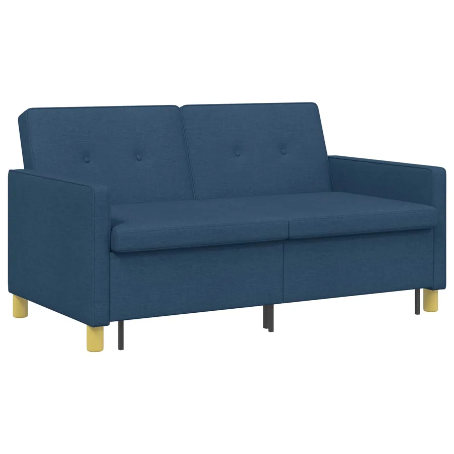 Canapé-lit escamotable Bleu Tissu - 5