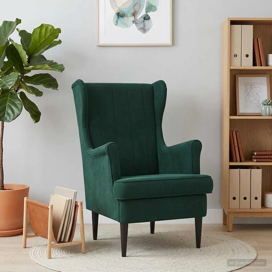 Fauteuil Vert foncé Velours - 3