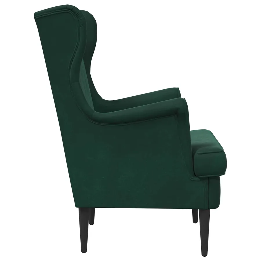 Fauteuil Vert foncé Velours - 5